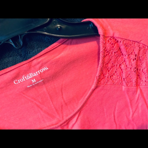 Salmon 3/4 sleeve casual blouse - Picture 2 of 2